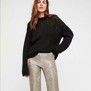 Free People Champagne Sequence Pants